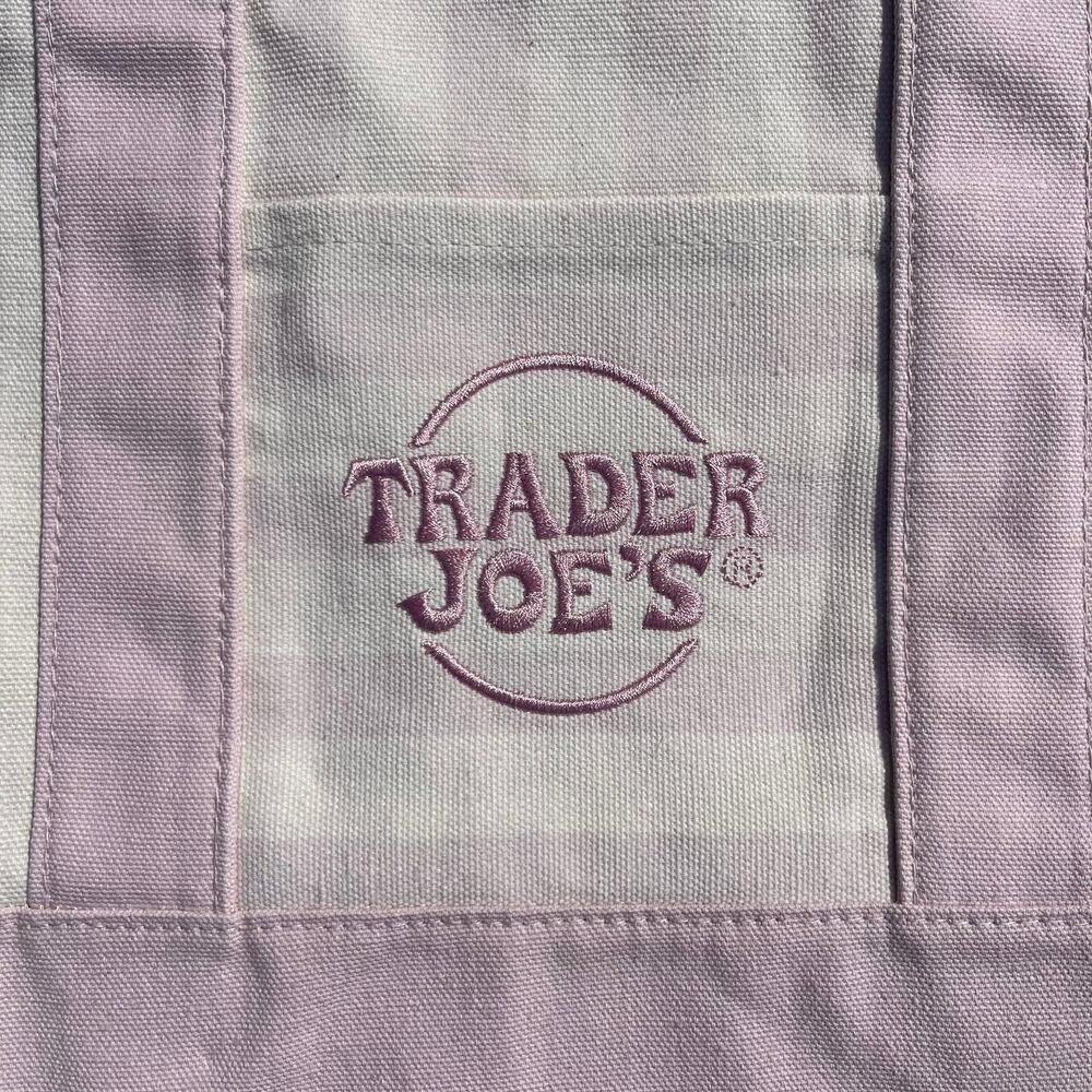 Set of 4! Trader Joe’s Canvas MINI Tote Bags PASTEL STRIPE Blue Green Pink Khaki - Picture 9 of 15